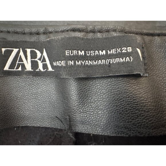 2/$30 ZARA Medium Faux Leather Black Skort - Picture 5 of 9